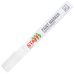 Маркер-краска лаковый (paint marker) 2-4 мм, БЕЛЫЙ, КОМПЛЕКТ 12 ШТУК, НИТРО-ОСНОВА, STAFF PROFIT, для любых поверхностей, 152584