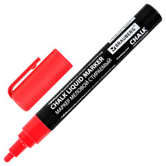 Маркер меловой CHALK LIQUID MARKER, КРАСНЫЙ, 3 мм, стираемый, BRAUBERG &laquo;CHALK&raquo;, 152589