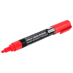 Маркер меловой CHALK LIQUID MARKER, КРАСНЫЙ, 3 мм, стираемый, BRAUBERG &laquo;CHALK&raquo;, 152589