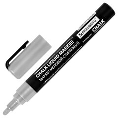 Маркер меловой CHALK LIQUID MARKER, СЕРЕБРИСТЫЙ, 3 мм, стираемый, BRAUBERG &laquo;CHALK&raquo;, 152593