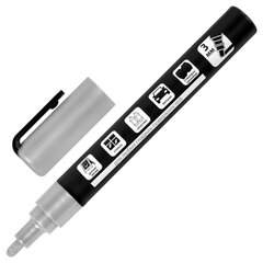 Маркер меловой CHALK LIQUID MARKER, СЕРЕБРИСТЫЙ, 3 мм, стираемый, BRAUBERG &laquo;CHALK&raquo;, 152593