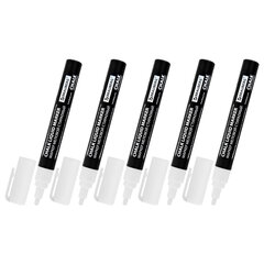 Маркеры меловые CHALK LIQUID MARKER, БЕЛЫЕ, НАБОР 5 шт., 3 мм, СТИКЕРЫ В ПОДАРОК, BRAUBERG, 152596