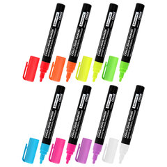 Маркеры меловые CHALK LIQUID MARKER, НЕОН, НАБОР 8 ЦВЕТОВ, 3 мм, стираемые, BRAUBERG &laquo;CHALK&raquo;, 152597