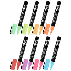 Маркеры меловые CHALK LIQUID MARKER, ПАСТЕЛЬ, НАБОР 8 ЦВЕТОВ, 3 мм, стираемые, BRAUBERG &laquo;CHALK&raquo;, 152598