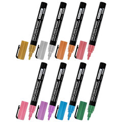 Маркеры меловые CHALK LIQUID MARKER, МЕТАЛЛИК, НАБОР 8 ЦВЕТОВ, 3 мм, стираемые, BRAUBERG &laquo;CHALK&raquo;, 152599