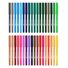 Фломастеры BRAUBERG KIDS КЛАССИЧЕСКИЕ 36 цветов, вентилируемый колпачок, ПВХ-упаковка, 152603