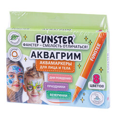 Аквагрим аквамаркеры для лица и тела, 8 цветов, FUNSTER (ФАНСТЕР), 152608
