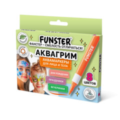Аквагрим аквамаркеры для лица и тела, 8 цветов, FUNSTER (ФАНСТЕР), 152608