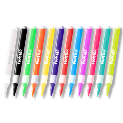 Аквагрим аквамаркеры для лица и тела 12 цветов, FUNSTER (ФАНСТЕР), пластиковый кейс, 152609
