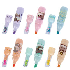 Набор текстовыделителей 6 ПАСТЕЛЬНЫХ ЦВЕТОВ, кросс-серия МИЛЫЕ КОТЫ, линия 1-5 мм, BRAUBERG, 152619