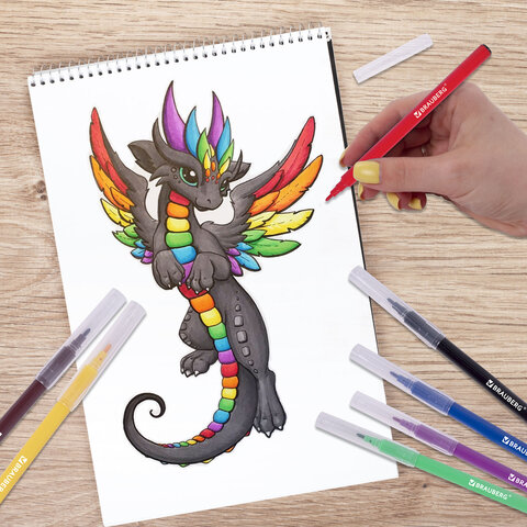 Фломастеры кросс-серия МИЛЫЕ КОТЫ, 12 цветов, вентилируемый колпачок, BRAUBERG, 152620