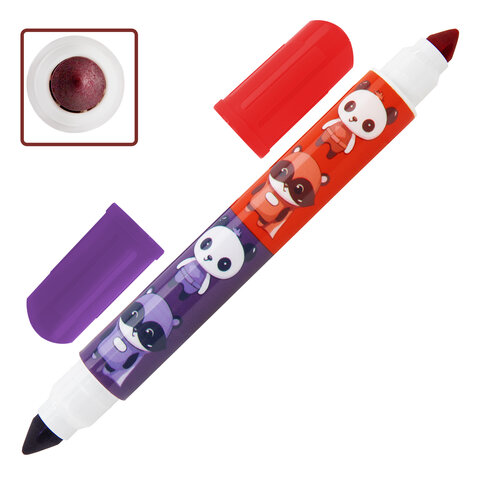 Фломастеры двусторонние толстые для малышей ультрасмываемые 6 штук / 12 цветов, BRAUBERG KIDS, 152625 - фото 3