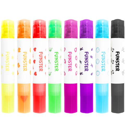 Фломастеры-штампы двусторонние FUNSTER (ФАНСТЕР) 8 цветов, ударопрочный наконечник, 152627 - фото 3