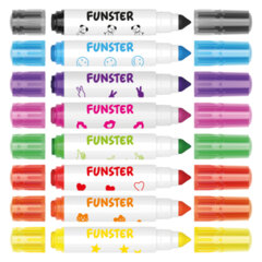 Фломастеры-штампы двусторонние FUNSTER (ФАНСТЕР) 8 цветов, ударопрочный наконечник, 152627