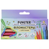 Фломастеры с блестками FUNSTER (ФАНСТЕР) "GLITTER" 6 цветов, ударопрочный наконечник, 152628