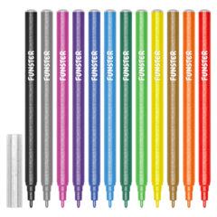 Фломастеры с блестками FUNSTER (ФАНСТЕР) &laquo;GLITTER&raquo; 12 цветов, ударопрочный наконечник, 152629