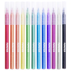 Фломастеры с блестками FUNSTER (ФАНСТЕР) &laquo;GLITTER&raquo; 12 цветов, ударопрочный наконечник, 152629