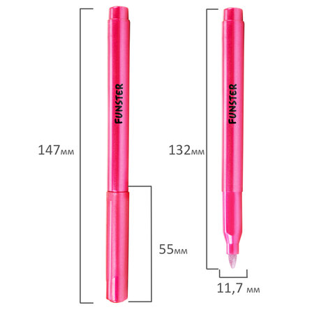 Фломастеры FUNSTER (ФАНСТЕР) "METALLIC" 8 цветов металлик, ударопрочный наконечник, 152630