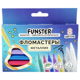 Фломастеры FUNSTER (ФАНСТЕР) "METALLIC" 8 цветов металлик, ударопрочный наконечник, 152630