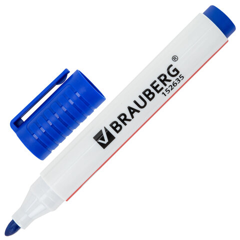 Маркеры стираемые для белой доски НАБОР 4 ЦВЕТА, BRAUBERG "ULTRA WHITEBOARD MARKER", 3 мм, 152635