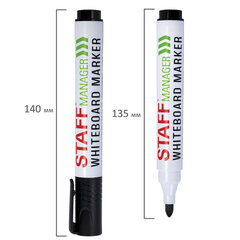 Маркеры стираемые для белой доски, НАБОР 4 ЦВЕТА, STAFF &laquo;MANAGER&raquo; WBM-300, 3 мм, с клипом, 152637