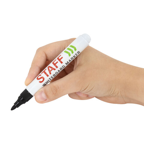 Маркер стираемый для белой доски ЧЕРНЫЙ, STAFF "BASIC" WBM-200, 1-3 мм, 152638 - фото 8
