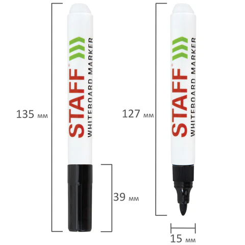 Маркер стираемый для белой доски ЧЕРНЫЙ, STAFF "BASIC" WBM-200, 1-3 мм, 152638 - фото 7
