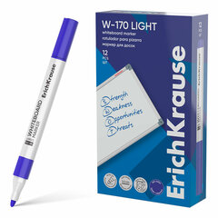 Маркер стираемый для белой доски, СИНИЙ, ERICH KRAUSE "W-170 Light", круглый наконечник, 2,5 мм, 63568