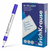 Маркер стираемый для белой доски, СИНИЙ, ERICH KRAUSE "W-170 Light", круглый наконечник, 2,5 мм, 63568