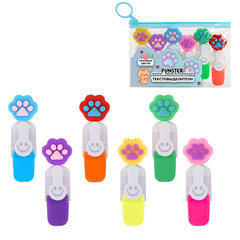 Набор текстовыделителей с топперами 6 ЦВЕТОВ НЕОН, &laquo;ЛАПКИ&raquo;, линия 1-4 мм, FUNSTER (ФАНСТЕР), 152645