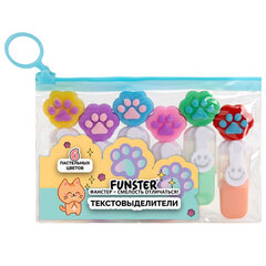 Набор текстовыделителей с топперами 6 ЦВЕТОВ ПАСТЕЛЬ, &laquo;ЛАПКИ&raquo;, линия 1-4 мм, FUNSTER (ФАНСТЕР), 152650