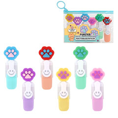 Набор текстовыделителей с топперами 6 ЦВЕТОВ ПАСТЕЛЬ, &laquo;ЛАПКИ&raquo;, линия 1-4 мм, FUNSTER (ФАНСТЕР), 152650