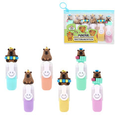 Набор текстовыделителей с топперами 6 ЦВЕТОВ ПАСТЕЛЬ, &laquo;КАПИБАРЫ&raquo;, линия 1-4 мм, FUNSTER (ФАНСТЕР), 152651