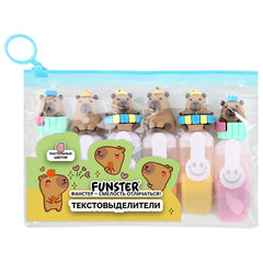 Набор текстовыделителей с топперами 6 ЦВЕТОВ ПАСТЕЛЬ, &laquo;КАПИБАРЫ&raquo;, линия 1-4 мм, FUNSTER (ФАНСТЕР), 152651