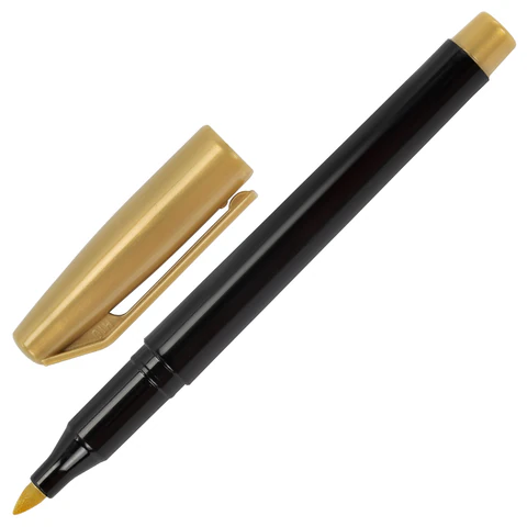 Маркеры для декорирования и рисования ЗОЛОТО и СЕРЕБРО, METALLIC MARKER, линия письма 1-2 мм, BRAUBERG, 152655 - фото 5