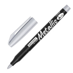 Маркеры для декорирования и рисования ЗОЛОТО и СЕРЕБРО, METALLIC MARKER, линия письма 1-2 мм, BRAUBERG, 152655