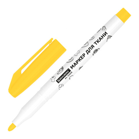 Маркеры для ткани 10 ЦВЕТОВ, TEXTILE MARKER, круглый наконечник 1-3 мм, BRAUBERG, 152656