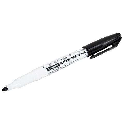 Маркер для ткани ЧЕРНЫЙ, TEXTILE MARKER, несмываемый, круглый наконечник 1-3 мм, BRAUBERG, 152657 - фото 7