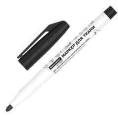 Маркер для ткани ЧЕРНЫЙ, TEXTILE MARKER, несмываемый, круглый наконечник 1-3 мм, BRAUBERG, 152657