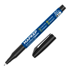 Маркер для любых гладких поверхностей, пленок, стекла, металла, ЧЕРНЫЙ OHP-70, строительный, тонкий наконечник 0,7 мм, RABBITEX, 152658