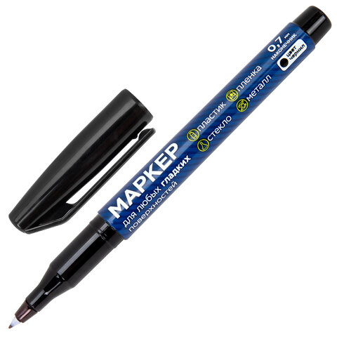 Маркер для любых гладких поверхностей, пленок, стекла, металла, ЧЕРНЫЙ OHP-70, строительный, наконечник 0,7 мм, RABBITEX (РАББИТЕКС), 152658 - фото 3