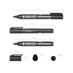 Маркер перманентный с жидкими чернилами ERICH KRAUSE LP-600 &laquo;Tank Liquid&raquo;, ЧЕРНЫЙ, 2,5 мм, 48769