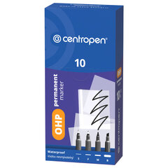 Маркер перманентный для любой гладкой поверхности ЧЕРНЫЙ CENTROPEN &laquo;OHP&raquo;, 1-3 мм, 2638