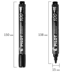 Маркер перманентный PILOT, ЧЕРНЫЙ, круглый наконечник 1-3 мм, SCA-100 B