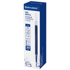 Стержень гелевый BRAUBERG 110 мм, СИНИЙ, узел 0,5 мм, линия письма 0,35 мм, 170172