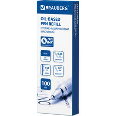 Стержень шариковый масляный BRAUBERG &laquo;Oil Base&raquo;, 140 мм, СИНИЙ, игольчатый узел 0,7 мм, линия письма 0,35 мм, 170221