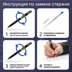 Стержень шариковый тип PARKER, СИНИЙ, пишущий узел 1 мм, металл, 98 мм, блистер, GALANT, 170383