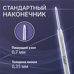 Стержень шариковый тип PARKER, СИНИЕ, КОМПЛЕКТ 2 ШТ., пишущий узел 0,7 мм, блистер, GALANT, 170387