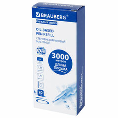 Стержень шариковый масляный BRAUBERG &laquo;DISTANT 3000&raquo; увеличенная длина письма, 111 мм, СИНИЙ, игольчатый наконечник 0,7 мм, 170395