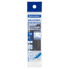 Стержни шариковые масляные с ушками BRAUBERG "WRITING 3.0", 107 мм, КОМПЛЕКТ 10 ШТ., СИНИЕ, игольчатый узел 0,5 мм, 170415